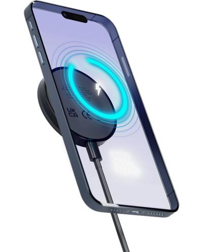 Безжично зарядно 3mk - Hardy Wireless Charger 2 в 1, 15W, черно - 4