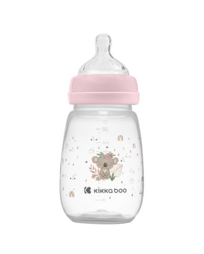 Бебешко шише с широко гърло KikkaBoo Clouds - Savanna, 260 ml, Pink - 2