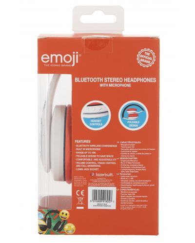 Детски слушалки с микрофон Emoji - Game, безжични, сини - 9