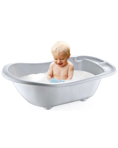 Бебешка вана с отвор за оттичане BabyJem - Сива - 4