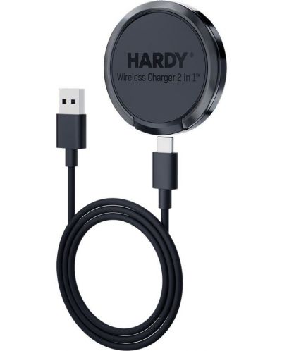 Безжично зарядно 3mk - Hardy Wireless Charger 2 в 1, 15W, черно - 5