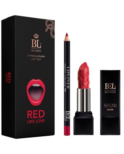 Bel London Комплект Red like love - Червило Argan, N07 + Молив за устни, N105 - 1