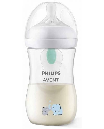 Бебешко шише Philips Avent - Natural Response 3.0, AirFree, 1m+, 260 ml, Слон - 6