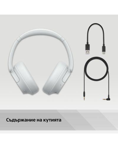 Безжични слушалки Sony - WH-CH720, ANC, бели - 11