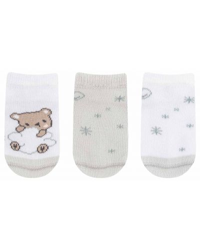 Бебешки летни чорапи KikkaBoo - Dream Big, 0-6 месеца, 3 броя, Бежови - 3