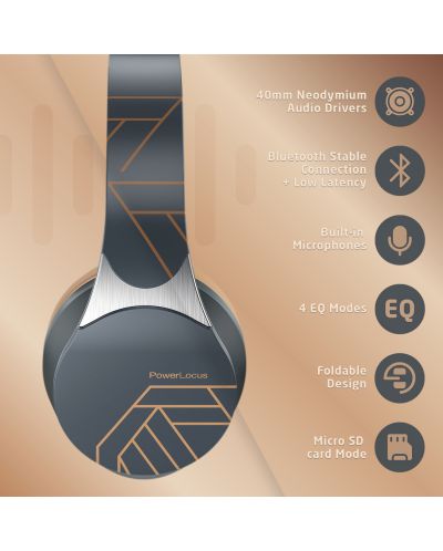 Безжични слушалки с микрофон PowerLocus - EDGE, Asphalt Grey - 5