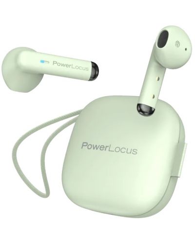 Безжични слушалки PowerLocus - PLX1, TWS, зелени - 1