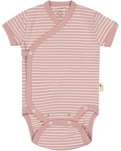 Бебешко боди на райе Bio Baby - Органичен памук, 62 сm, 3-4 месеца, розово - 1