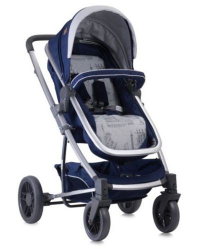 Бебешка количка Lorelli - S500, с покривало, Blue Travelling - 3