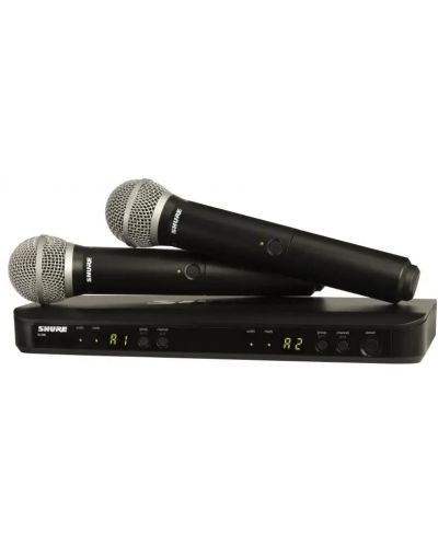 Безжична микрофонна система Shure - BLX288E/B58-H8E, черна - 1