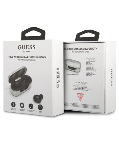 Безжични слушалки Guess - True Wireless Classic Logo, сребристи - 7