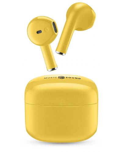 Безжични слушалки Cellularline - Music Sound Swag, TWS, жълти - 1