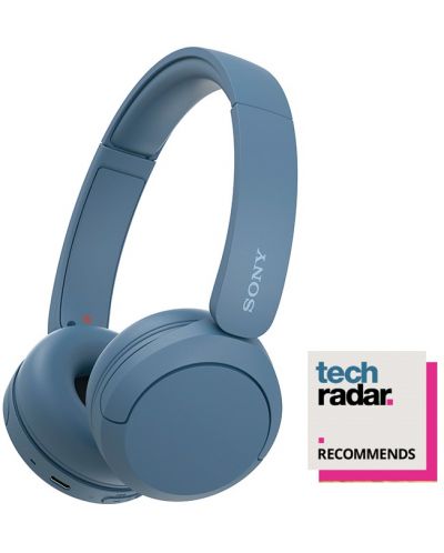 Безжични слушалки с микрофон Sony - WH-CH520, сини - 1