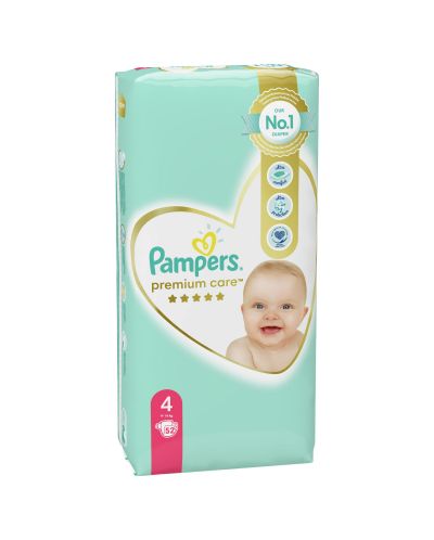 Бебешки пелени Pampers - Premium Care 4, 52 броя - 1