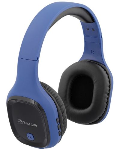 Безжични слушалки с микрофон Tellur - Pulse, сини - 1