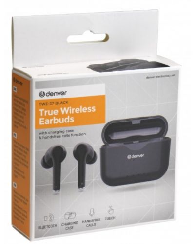 Безжични слушалки Denver - TWE-37, TWS, черни - 5