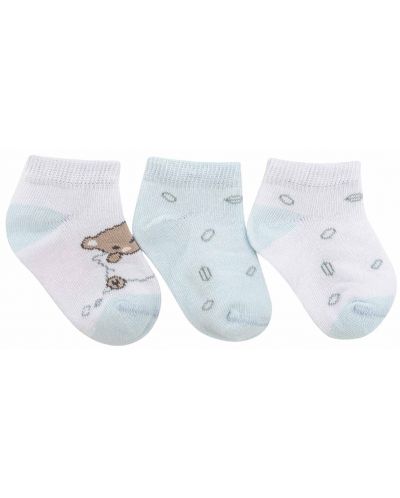Бебешки летни чорапи KikkaBoo - Dream Big, 6-12 месеца, 3 броя, Blue - 2