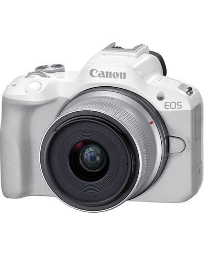 Безогледален фотоапарат Canon - EOS R50, RF-S 18-45mm, f/4.5-6.3 IS STM, бял - 1