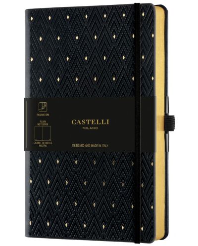 Бележник Castelli Copper & Gold - Diamonds Gold, 13 x 21 cm, бели листове - 1