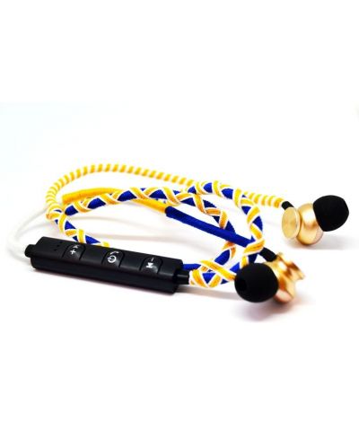 Безжични слушалки Fusion Embassy - Tribal Warrior, жълти/сини - 1