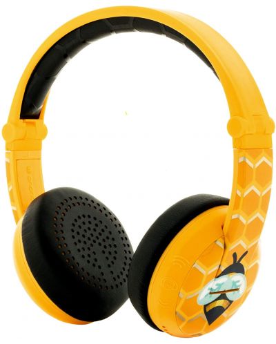 Детски слушалки BuddyPhones - Wave Bee, безжични, жълти - 1