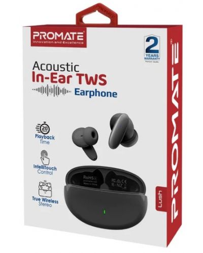 Безжични слушалки ProMate - Lush, TWS, черни - 4