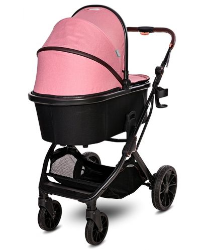 Бебешка количка 2 в 1 Lorelli - Glory, с адаптори, Pink - 4