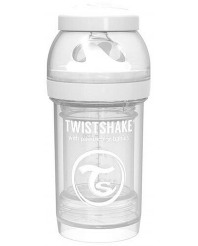 Бебешко шише против колики Twistshake Anti-Colic Pastel - Бяло, 180 ml - 2