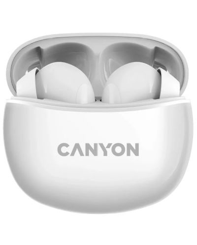 Безжични слушалки Canyon - TWS5, бели - 2