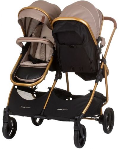 Бебешка количка за близнаци Chipolino - Дуо Смарт, златисто бежова - 4