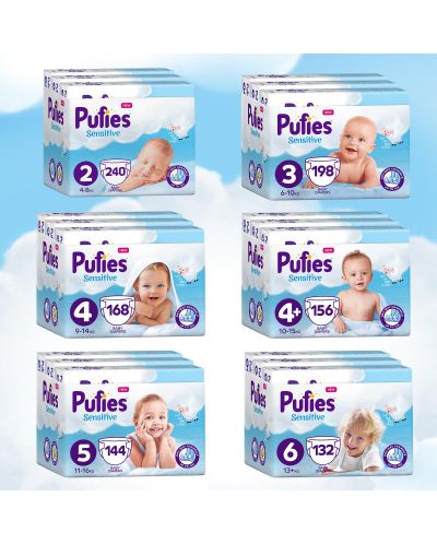 Бебешки пелени Pufies Sensitive 3, 198 броя - 4
