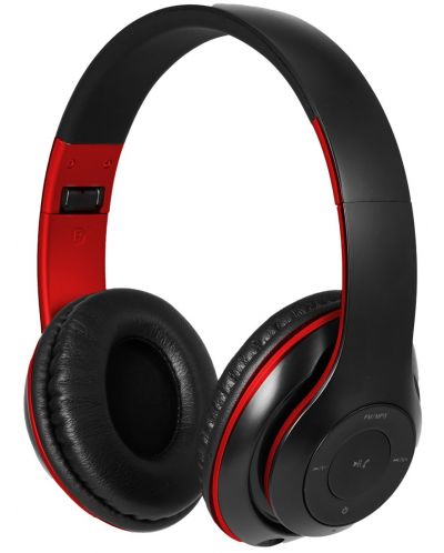 Безжични слушалки с микрофон Xmart - 06R, черни/червени - 1