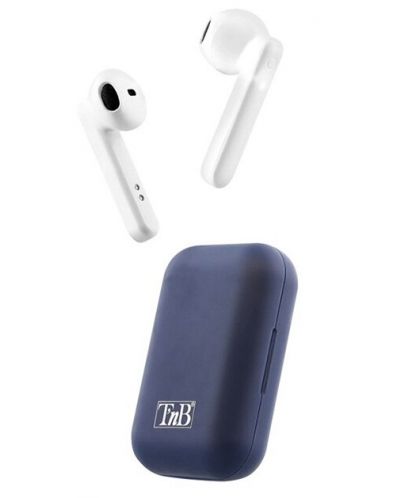 Безжични слушалки с микрофон T'nB - Shiny, TWS, сини/бели - 1