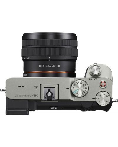 Безогледален фотоапарат Sony - Alpha 7C, FE 28-60mm, Silver - 2