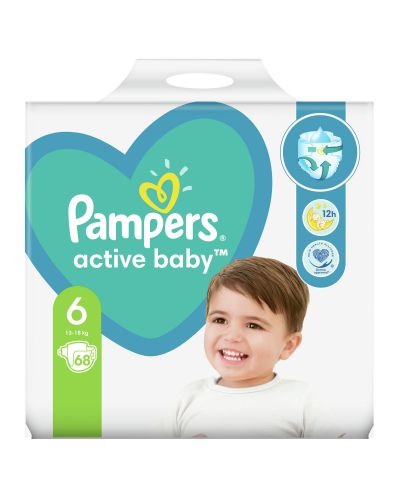 Бебешки пелени Pampers - Active Baby 6, 68 броя - 1