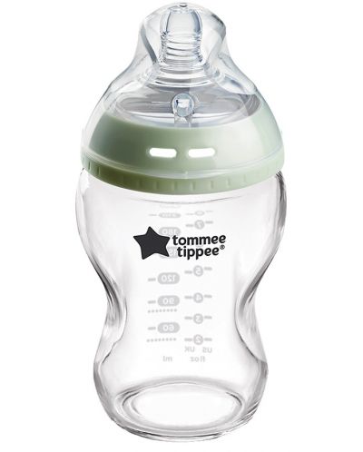 Самостерилизиращо се стъклено шише Tommee Tippee - Natural Start, 0m+, 250 ml