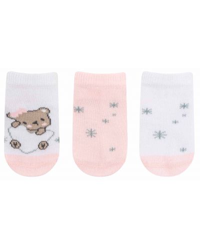 Бебешки летни чорапи KikkaBoo - Dream Big, 0-6 месеца, 3 броя, Pink - 3