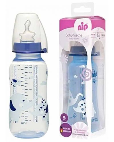 Бебешко шише NIP - Trendy, РР, Flow B, 6 м+, 250 ml - 2