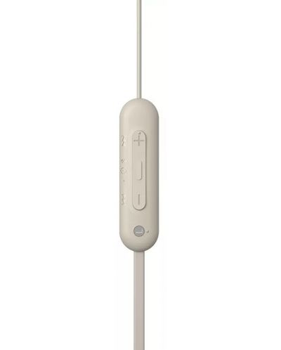 Безжични слушалки с микрофон Sony - WI-C100, бежови - 3