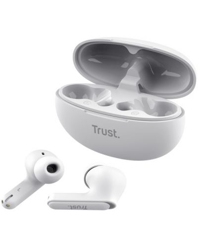 Безжични слушалки Trust - Yavi Earbuds, TWS, ENC, бели - 4