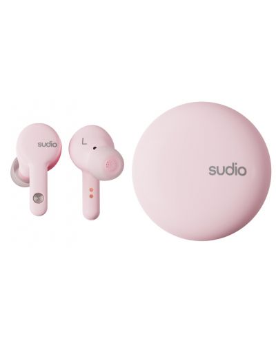 Безжични слушалки Sudio - A2, TWS, ANC, розови - 1