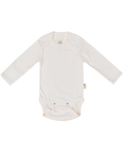 Бебешко боди Bio Baby - Органичен памук, 74 cm, 6-9 месеца, екрю - 1