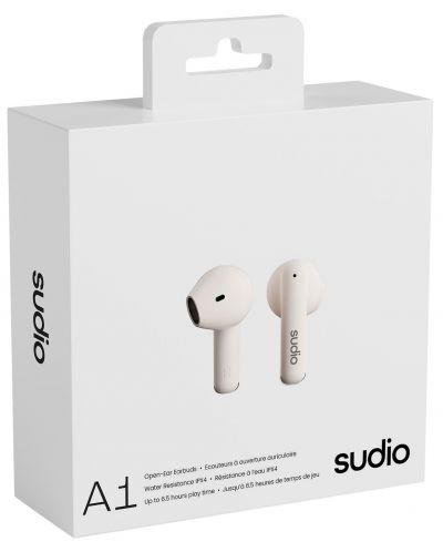 Безжични слушалки Sudio - A1, TWS, бели - 4
