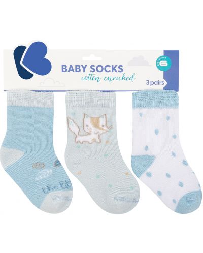 Бебешки термо чорапи KikkaBoo - 0-6 месеца, 3 броя, Little Fox - 1