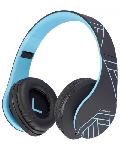 Безжични слушалки PowerLocus - P2, черни/сини - 1