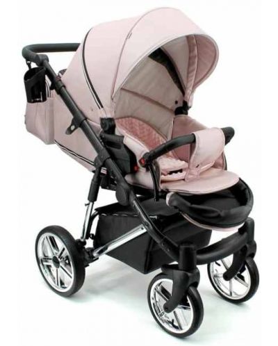 Бебешка количка 3 в 1 Adbor - Avenue 3D, розова - 3