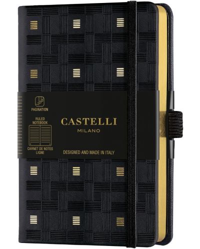 Бележник Castelli Copper & Gold - Weaving Gold, 9 x 14 cm, бели листове - 1