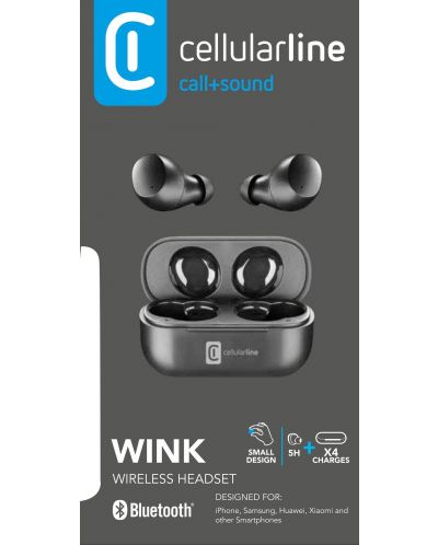 Безжични слушалки Cellularline - Twink, TWS, черни - 2