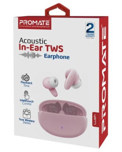 Безжични слушалки ProMate - Lush, TWS, розови - 4