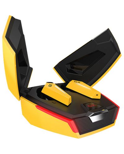 Безжични слушалки Edifier - GX07, TWS, ANC, жълти/черни - 2